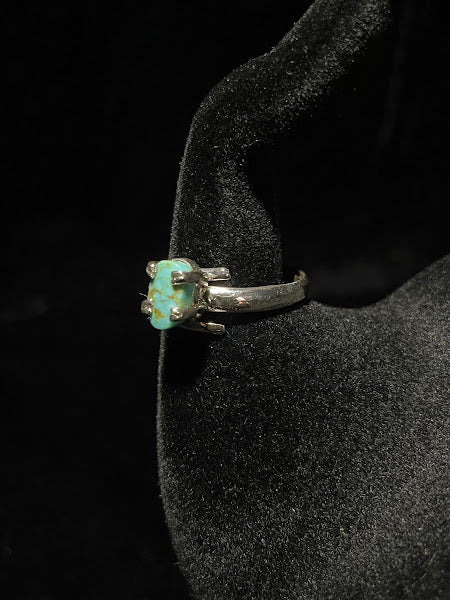 Adjustable | Mini Genuine Turquoise Sterling Silver Ring - Regul Silver