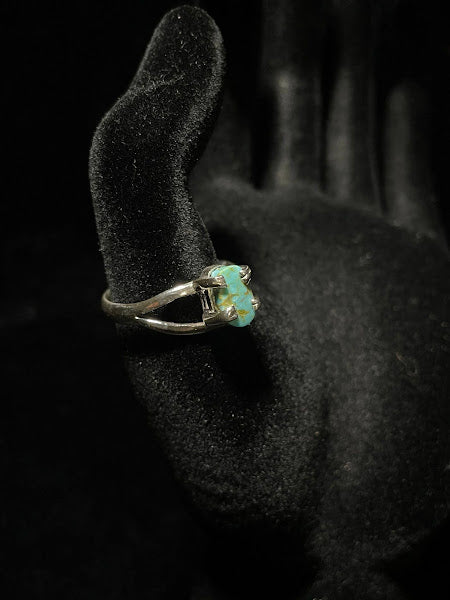 Adjustable | Mini Genuine Turquoise Sterling Silver Ring - Regul Silver