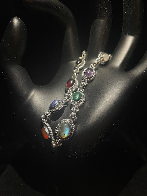 Western Style Natural Gemstone Bracelets - Regul Silver