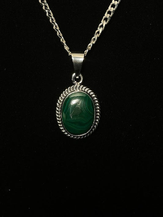 Enchanting Malachite and Sterling Pendant - Nature's Beauty - Regul Silver