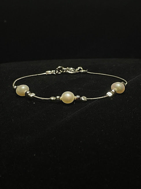 Charming  Baroque Pearl Sterling Silver Bracelet - Regul Silver