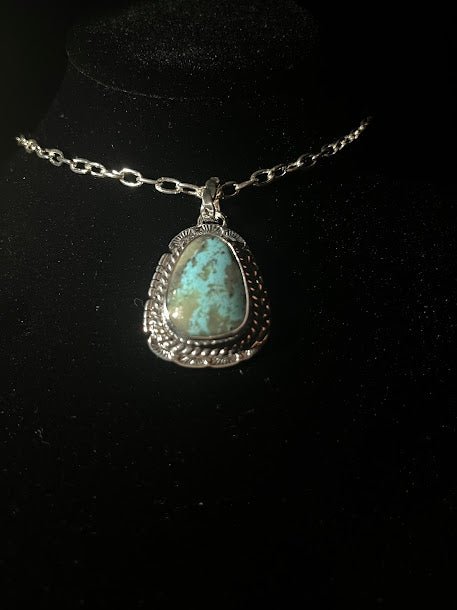 Genuine Turquoise Pendant Necklace | Western Charm - Regul Silver