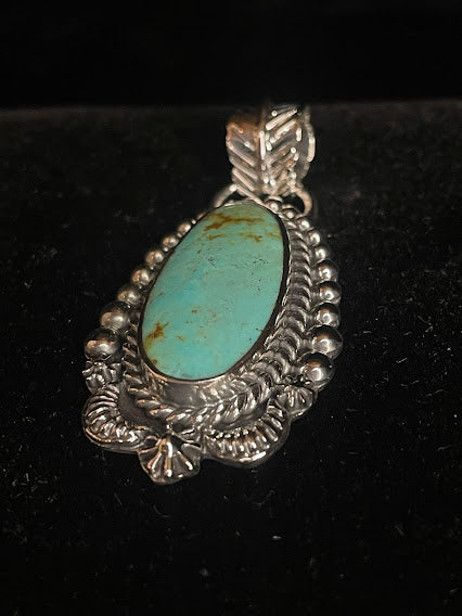 Handcrafted Unique Turquoise Pendant - Regul Silver