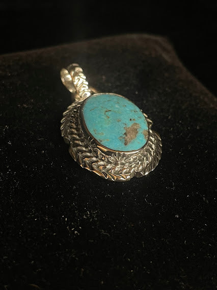 Custom Western Turquoise Pendant For Women - Regul Silver