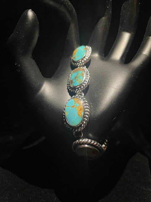 Multi-Stone Cuff Bracelet | Real Sonoran Turquoise Sterling Silver - Regul Silver