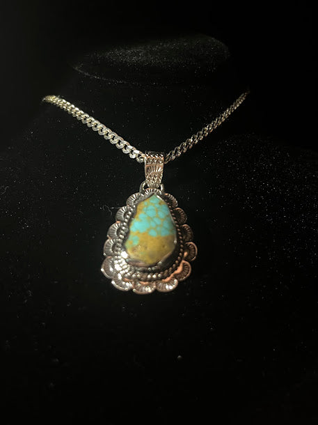 Western Turquoise  Sunset Necklace | Artisan Pendant - Regul Silver