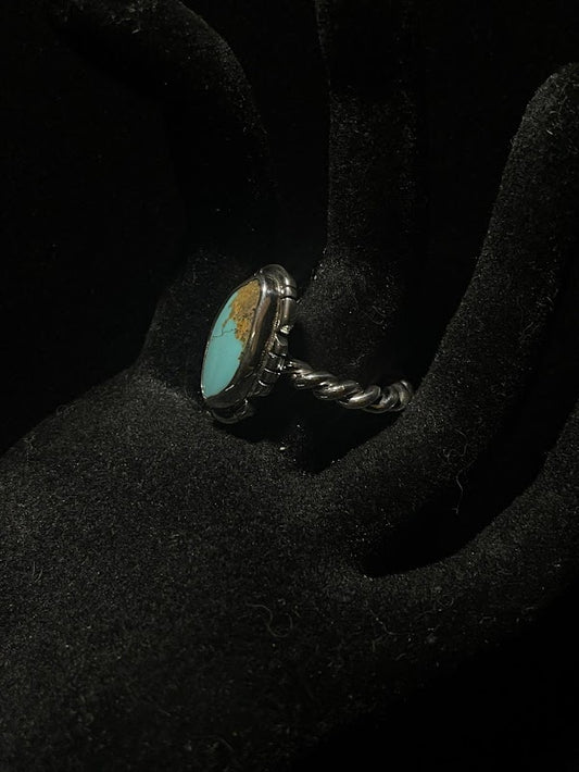 Woman’s Authentic Sonoran Turquoise Sterling Silver Ring - Regul Silver