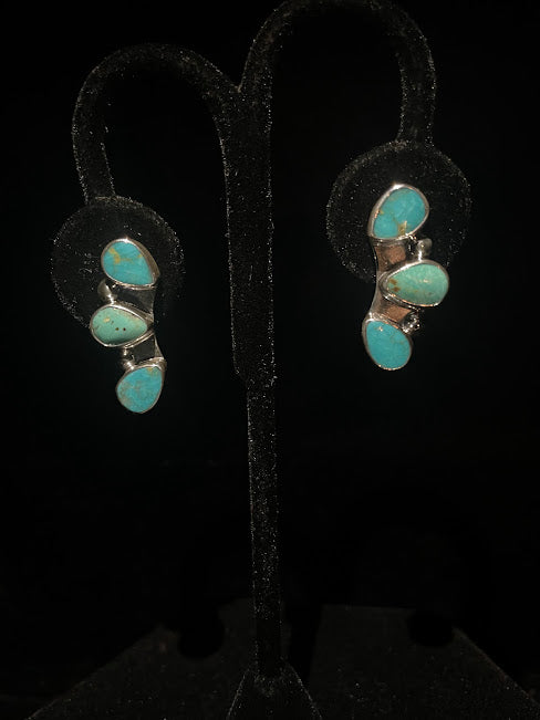 Unique Turquoise Drop Earrings | Genuine Western Charm - Regul Silver