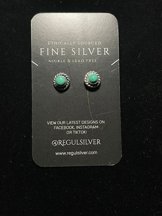 Authentic Turquoise | Mini Stud Earrings - Regul Silver