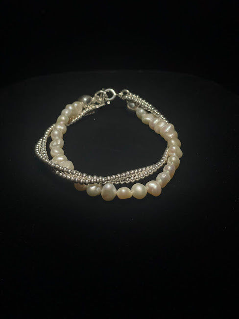 Precious Baroque Pearl & Turquoise Bracelet | Sterling Silver - Regul Silver