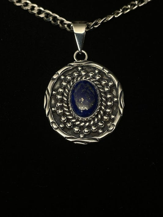 Lapis Lazuli Gemstone with Unique Western Sterling Silver Design - Regul Silver