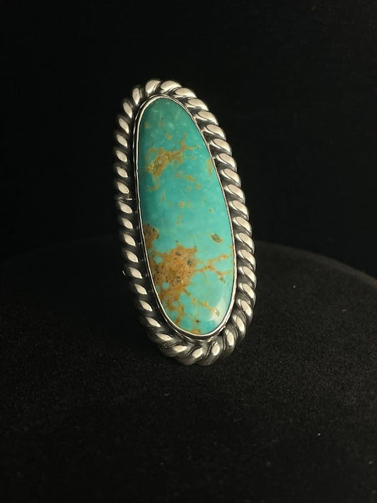 Long Stone-Handcrafted Real Turquoise Rings - Regul Silver