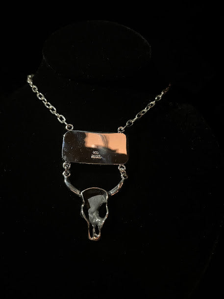 Handcrafted Real Turquoise| Rectangular Longhorn Necklaces - Regul Silver