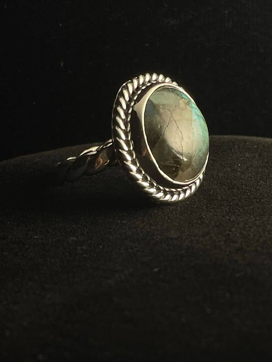 Sterling Silver Western Style | Labradorite Ring - Regul Silver