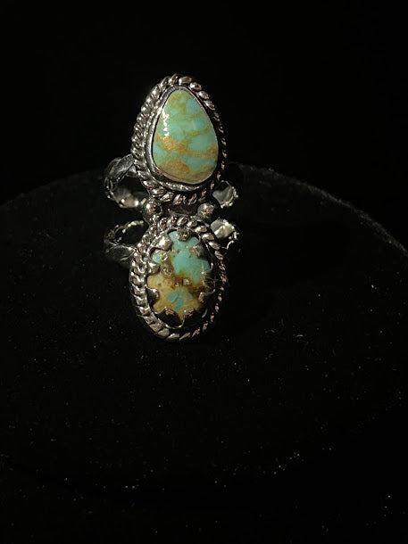 Two-Stone Western Turquoise Rings - Regul Silver