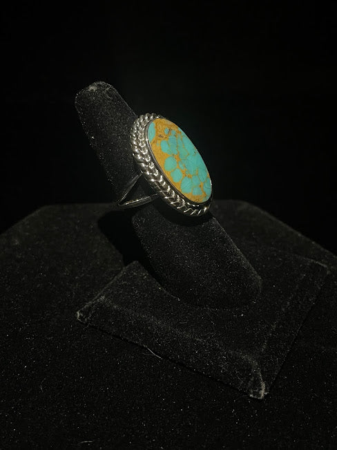 Artisan Southwestern Turquoise | Large Oval Ring - Regul Silver