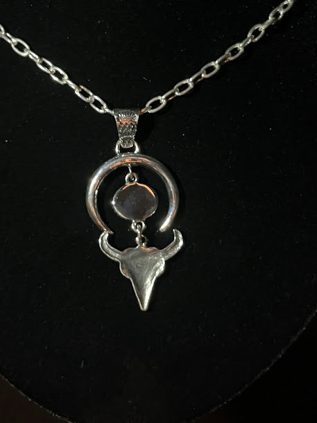 Rustic Western Moon & Cow Necklaces - Regul Silver