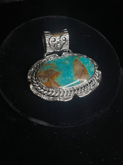 Authentic Sonoran Turquoise Artisan Pendant - Regul Silver