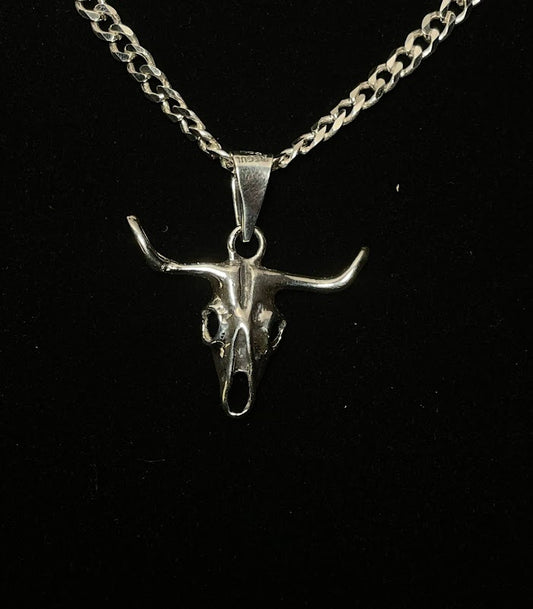 Sterling Silver Longhorn Necklace | Stockyards Style - Regul Silver