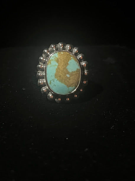 Handcrafted Western Turquoise Jewelry | Beaded Edge Rings - Regul Silver