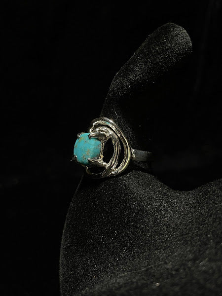 Handcrafted Real Turquoise Sterling Silver Women's Rings - Regul Silver