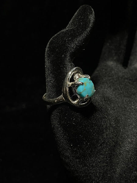 Handcrafted Real Turquoise Sterling Silver Women's Rings - Regul Silver