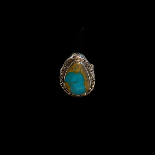 Single Stone Sonoran Turquoise Handcrafted Sterling Silver Ring - Regul Silver