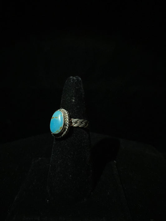 Irregular Shaped Sonoran Turquoise Sterling Silver Ring - Regul Silver