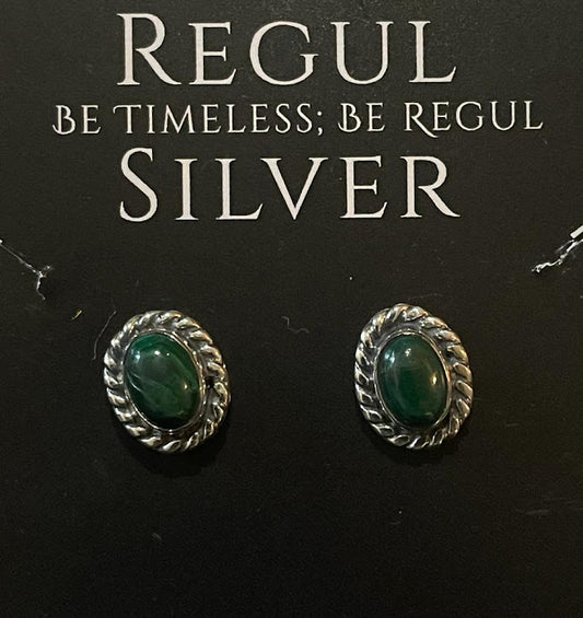 Unique Gemstone Sterling Silver Stud Earrings - Regul Silver