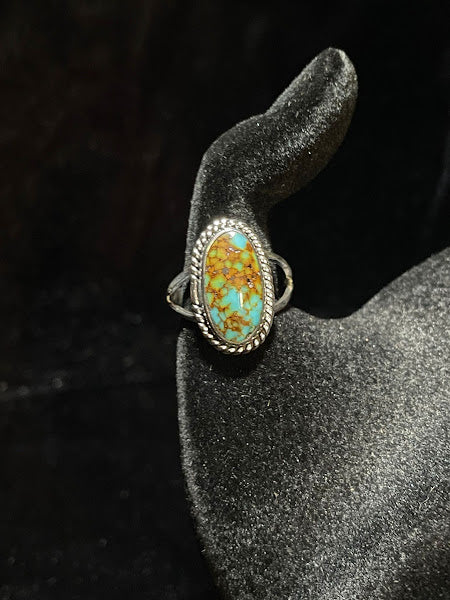 Genuine Turquoise | Southwest Style Oval Ring - Regul Silver