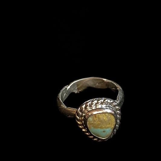 Western Style Mini Turquoise Ring in Sterling Silver - Regul Silver