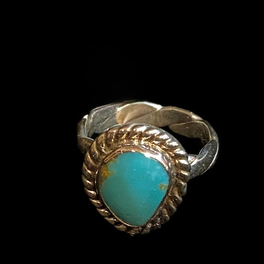 Irregular Shaped Turquoise Gemstone Sterling Silver Ring - Regul Silver