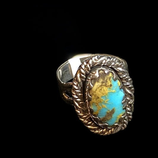 Turquoise Sterling Silver Ring - Real Sonoran Stone - Regul Silver