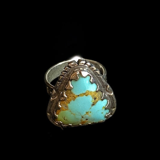 Handcrafted Real Sonoran Turquoise Sterling Silver Ring|Artisan - Regul Silver