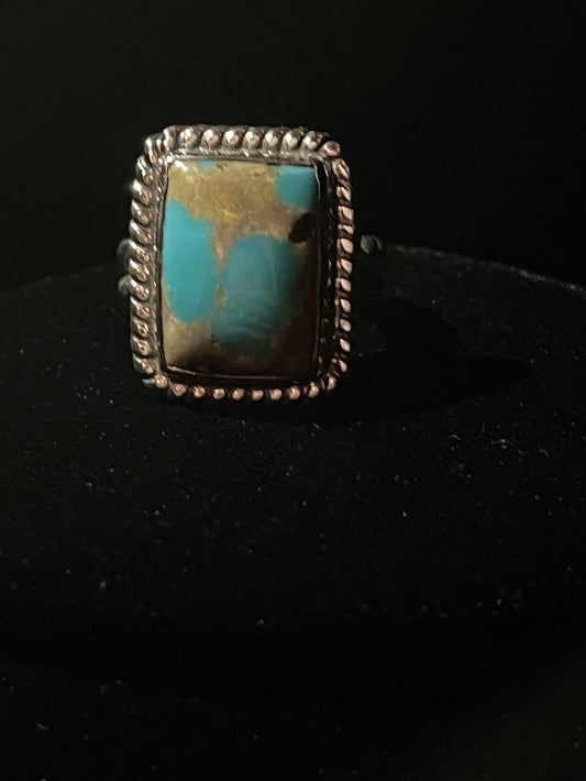 Authentic Sterling Silver and Turquoise Rings |Square Stone - Regul Silver