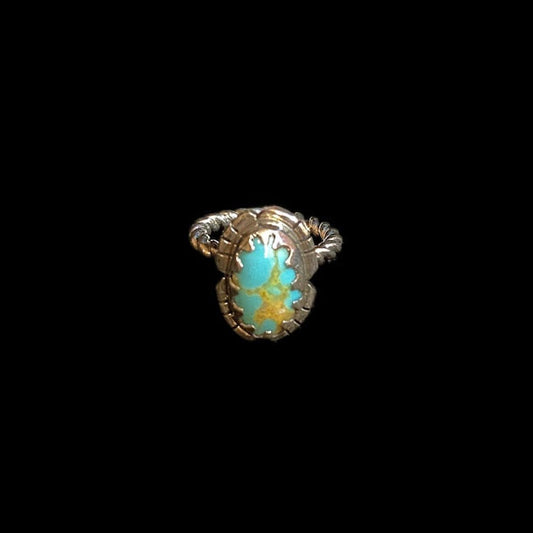 Sonoran Blue Turquoise Single Gemstone Ring in Sterling Silver - Regul Silver