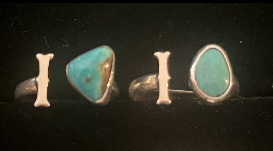 Handcrafted Real Turquoise Jewelry | Sterling Silver Initial Rings - Regul Silver