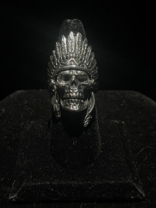 Bold Warrior Skull Ring – Handcrafted Western Jewelry - Regul Silver