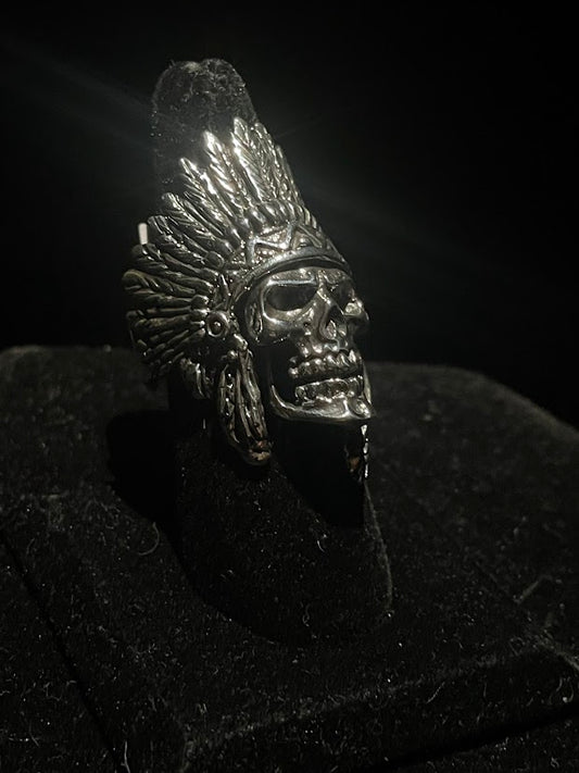 Bold Warrior Skull Ring – Handcrafted Western Jewelry - Regul Silver