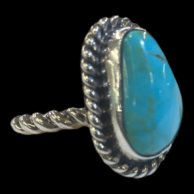 Authentic Sonoran Turquoise Oval Stone| Sterling Silver Ring - Regul Silver