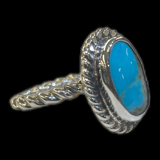 Authentic Sonoran Turquoise Oval Stone| Sterling Silver Ring - Regul Silver