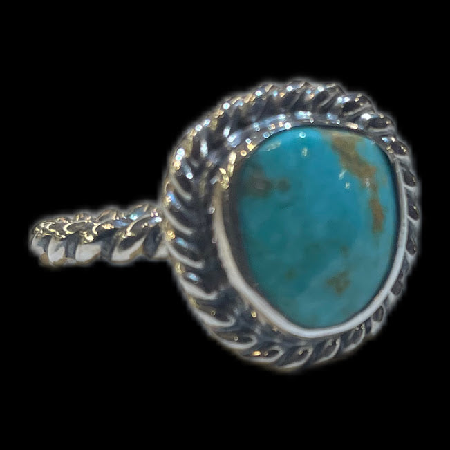 Authentic Sonoran Turquoise Oval Stone| Sterling Silver Ring - Regul Silver