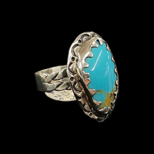 Women's Turquoise Rings| Irregular Shaped Genuine Stone - Regul Silver