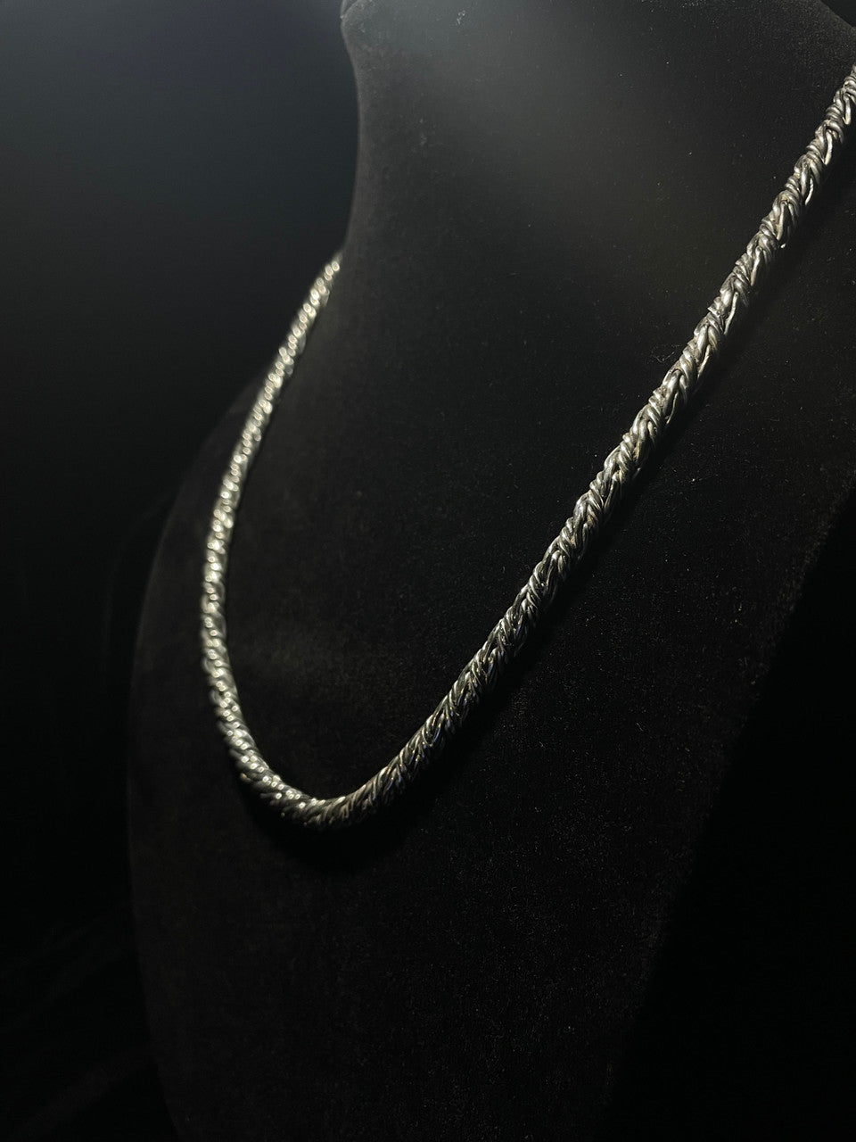 Mens Solid Sterling Sterling Silver| Twisted Artisan Foxtail Necklace - Regul Silver